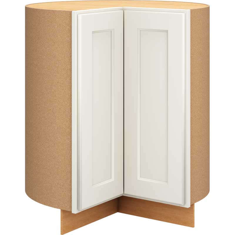Lazy Susan Base Cabinet in Spectra Snow