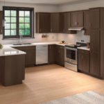 Dark Brown Kitchen Cabinets - Classic Cabinet Door Style in Bark Finish from Mantra Cabinets