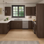 Dark Brown Kitchen Cabinets - Classic Cabinet Door Style in Bark Finish from Mantra Cabinets