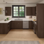 Dark Brown Kitchen Cabinets - Classic Cabinet Door Style in Bark Finish from Mantra Cabinets