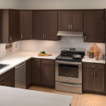 Dark Brown Kitchen Cabinets - Classic Cabinet Door Style in Bark Finish from Mantra Cabinets