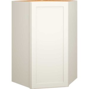 Diagonal Wall Cabinet in Omni Door Style with Snow Finish