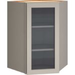 Cut-for-Glass Diagonal Wall Cabinet in Omni Door Style with Mineral Finish