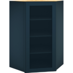 Cut-for-Glass Diagonal Wall Cabinet in Omni Door Style with Admiral Finish