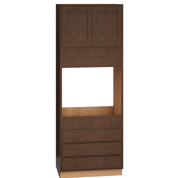 Mantra Cabinets SKU Number OC3D339024 - 90" Single Oven Cabinet with 3 Drawers in Classic Bark
