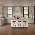 Gray Shaker Kitchen Cabinets with White Shaker Island and Deep Brown Butler Pantry - Omni Cabinet Door Style in Mineral with Island in Snow Finish and Butler Pantry in Bark Finish