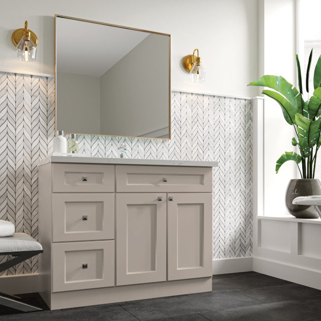 Gray Bathroom Vanity Cabinet - Spectra Cabinet Door Style in Mineral Finish