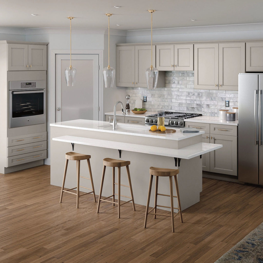 Gray Shaker Kitchen Cabinets - Spectra Cabinet Door Style in Mineral Finish from Mantra Cabinets