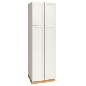93 Inch Utility Cabinet in 30 Inch Width with Double Doors in Omni Door Style with Snow Finish
