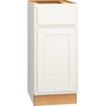 15 Vanity Base Cabinet with Single Door in Classic Door Style with Snow Finish