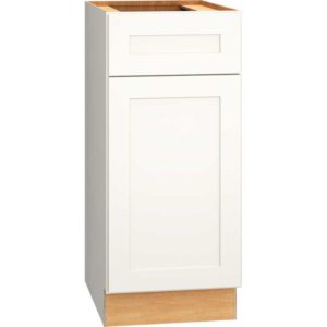 15 Vanity Base Cabinet with Single Door in Omni Door Style with Snow Finish