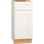15 Vanity Base Cabinet with Single Door in Spectra Door Style with Snow Finish