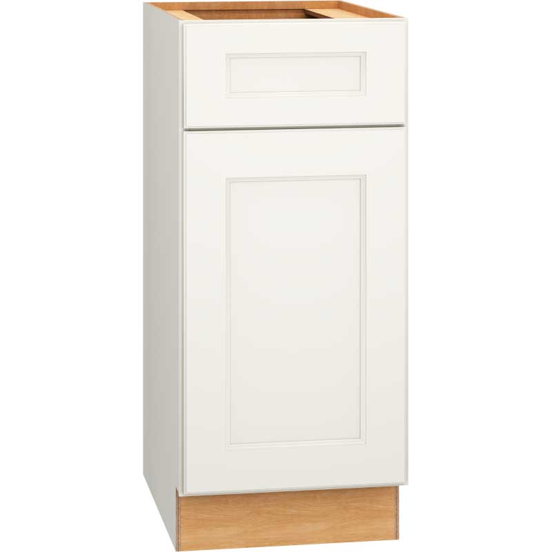 15 Vanity Base Cabinet with Single Door in Spectra Door Style with Snow Finish