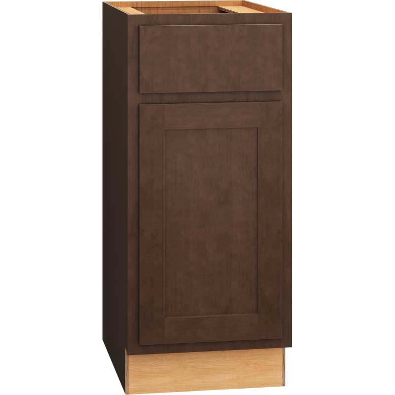 15 Vanity Base Cabinet with Single Door in Classic Door Style with Bark Finish