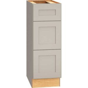 12 Inch by 34 and a Half Inch Vanity Base Cabinet with 3 Drawers in Omni with Mineral Finish