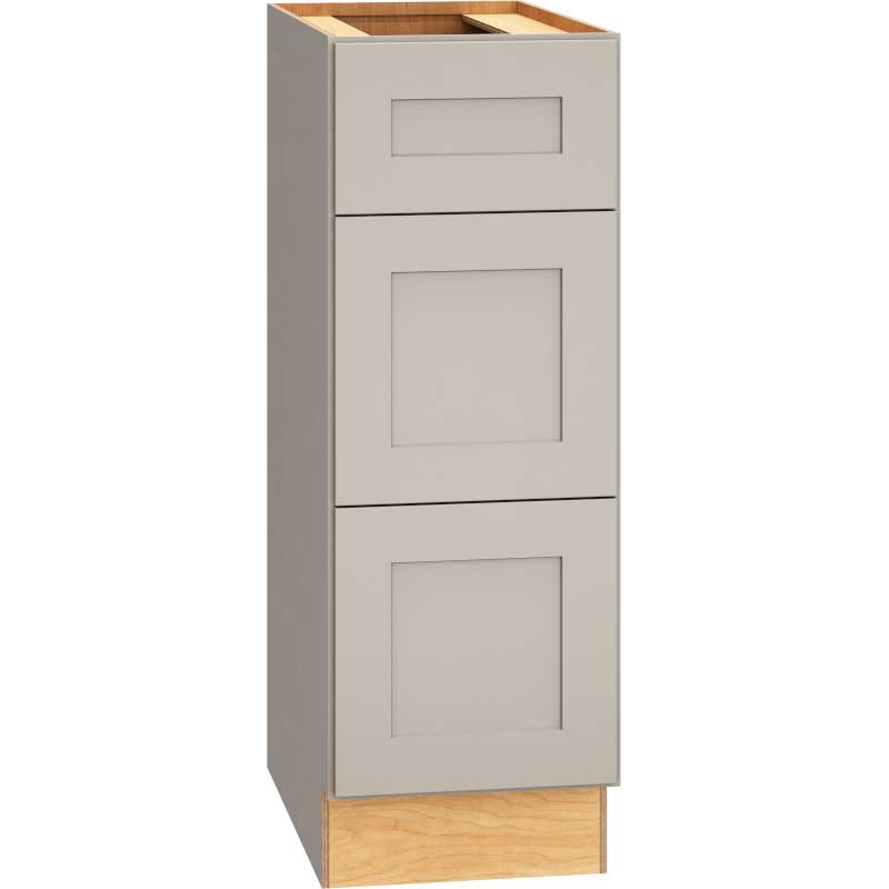 12 Inch by 34 and a Half Inch Vanity Base Cabinet with 3 Drawers in Omni with Mineral Finish