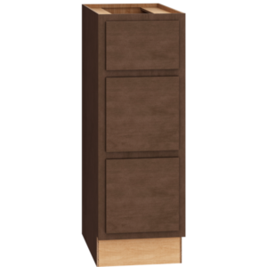 Mantra Cabinet Products SKU Number VDB123421 - Vanity Base Cabinet - 12" x 34 1/2" Vanity Base Cabinet with 3 Drawers in Classic Bark