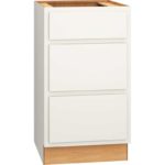 Vanity Base Cabinet with 3 Drawers in Classic Snow