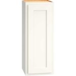 12 Inch Width by 30 Inch Wall Cabinet with Single Door in Classic Door Style with Snow Finish