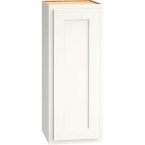 12 Inch Width by 30 Inch Wall Cabinet with Single Door in Classic Door Style with Snow Finish