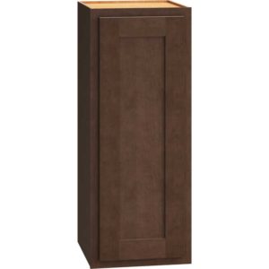 12 Inch Width by 30 Inch Wall Cabinet with Single Door in Classic Door Style with Bark Finish