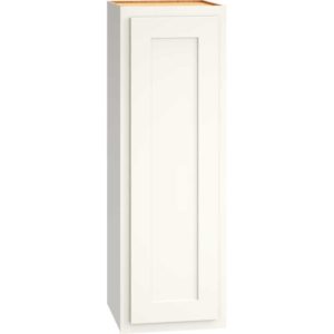 12 Inch by 36 Inch Wall Cabinet with Single Door in Classic Door Style with Snow Finish