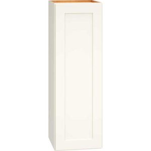 12 Inch by 36 Inch Wall Cabinet with Single Door in Omni Door Style with Snow Finish