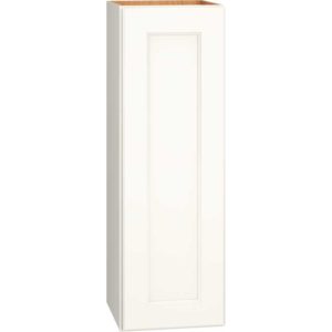 12 Inch by 36 Inch Wall Cabinet with Single Door in Omni Door Style with Snow Finish