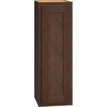 12 Inch by 36 Inch Wall Cabinet with Single Door in Classic Door Style with Bark Finish