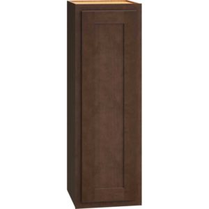 12 Inch by 36 Inch Wall Cabinet with Single Door in Classic Door Style with Bark Finish