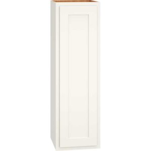 12 Inch by 39 Inch Wall Cabinet with Single Door in Classic Door Style with Snow Finish