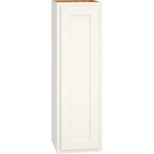 12 Inch by 39 Inch Wall Cabinet with Single Door in Classic Door Style with Snow Finish