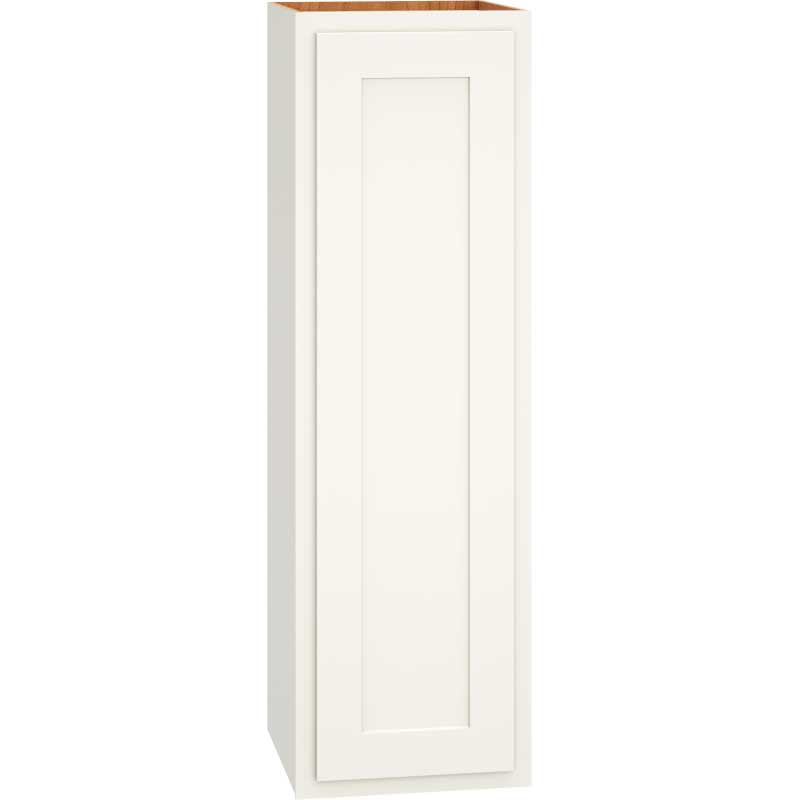 12 Inch by 39 Inch Wall Cabinet with Single Door in Classic Door Style with Snow Finish