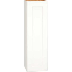 12 Inch by 39 Inch Wall Cabinet with Single Door in Spectra Door Style with Snow Finish