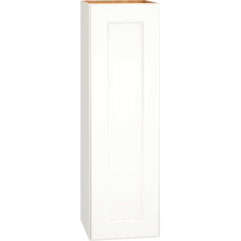 12 Inch by 39 Inch Wall Cabinet with Single Door in Spectra Door Style with Snow Finish