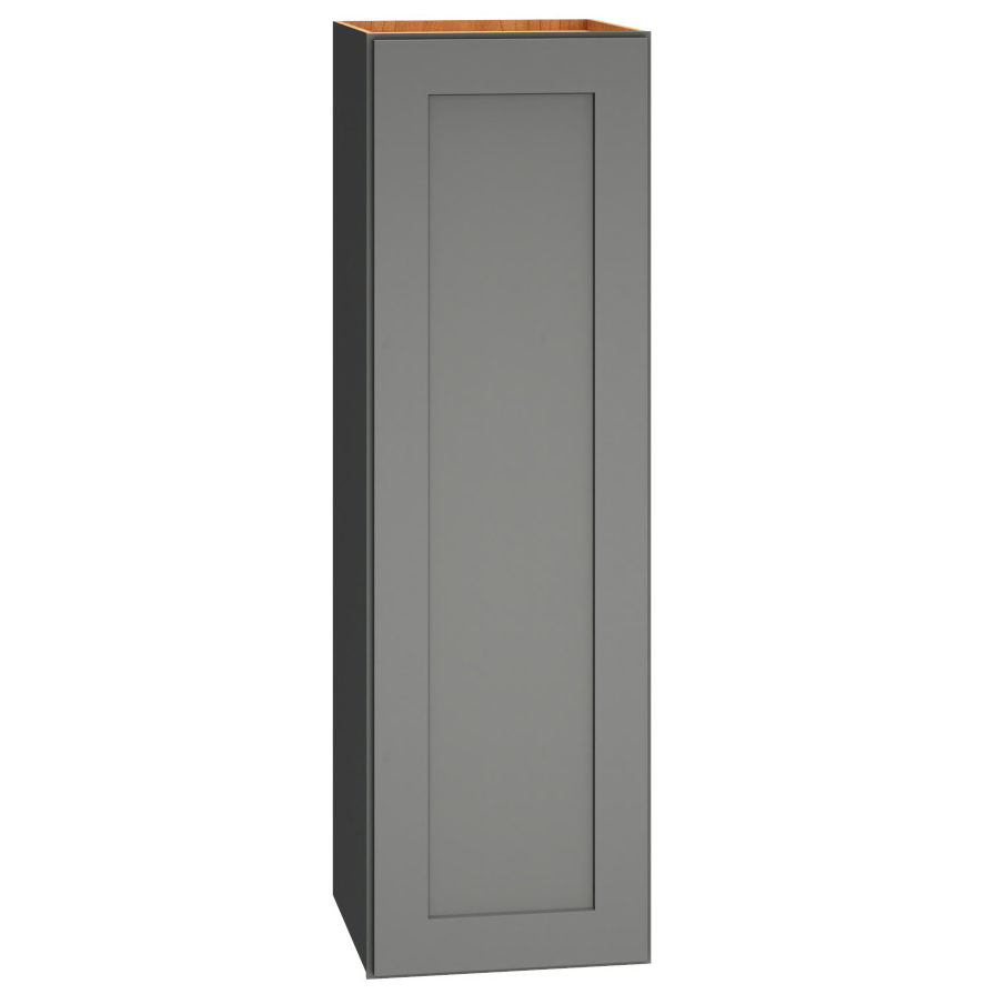 12 Inch by 39 Inch Wall Cabinet with Single Door in Omni Door Style with Graphite Finish