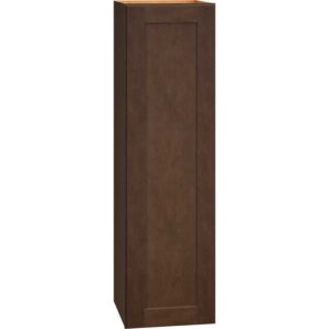 12 Inch by 42 Inch Wall Cabinet with Single Door in Omni Door Style with Bark Finish