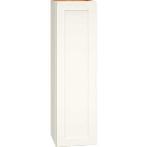 12 Inch by 42 Inch Wall Cabinet with Single Door in Omni Door Style with Snow Finish