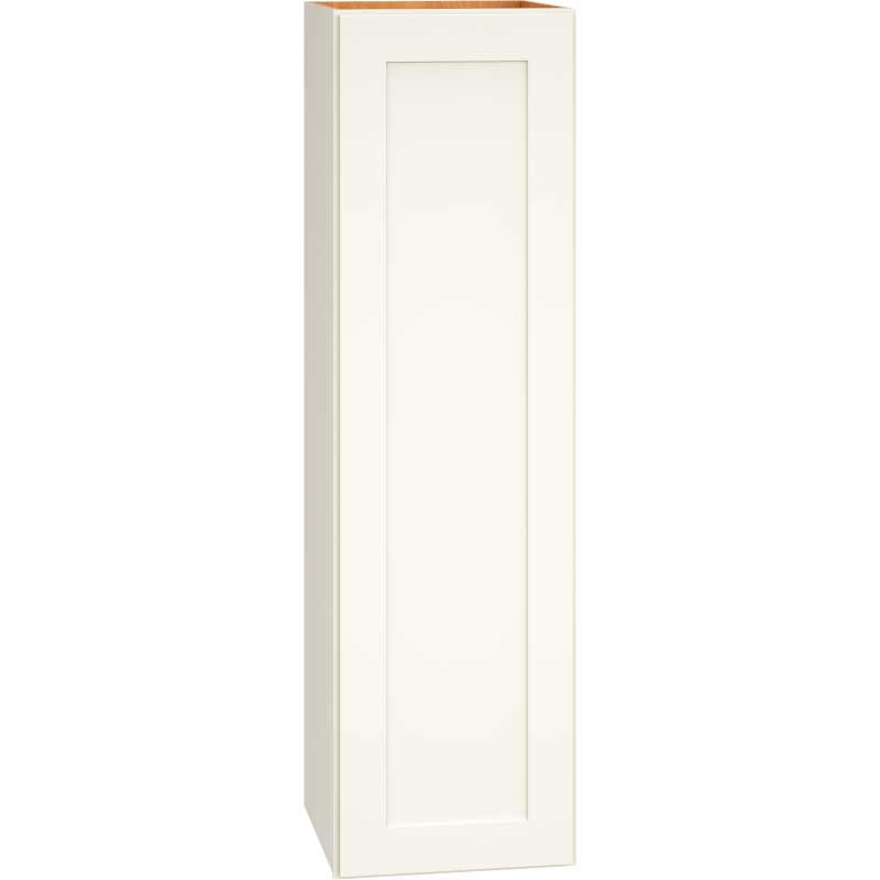 12 Inch by 42 Inch Wall Cabinet with Single Door in Omni Door Style with Snow Finish
