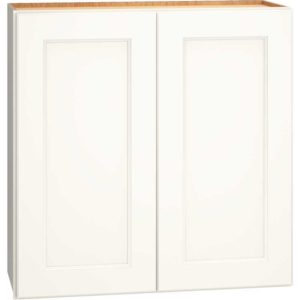 Wall Cabinet with Double Doors in Spectra Snow