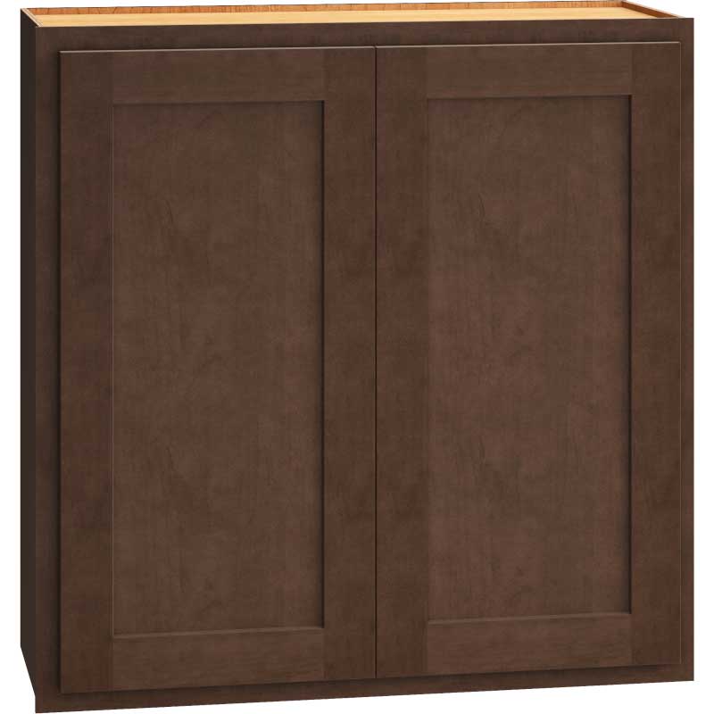 Wall Cabinet with Double Doors in Classic Bark