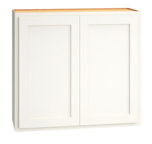 Wall Cabinet with Double Doors in Classic Snow