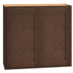 Wall Cabinet with Double Doors in Classic Bark