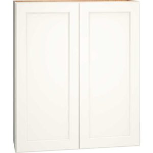 Wall Cabinet with Double Doors in Spectra Snow