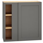 Corner Wall Cabinet with Single Door in Omni Graphite