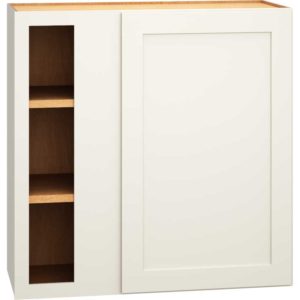 Corner Wall Cabinet with Single Door in Omni Snow