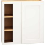 Corner Wall Cabinet with Single Door in Spectra Snow