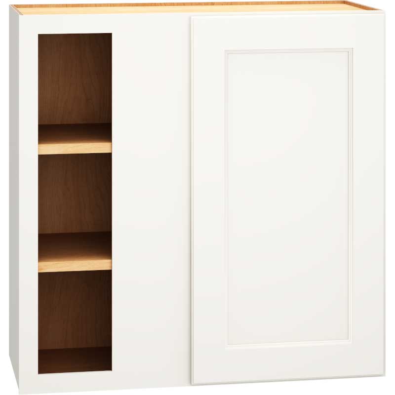 Corner Wall Cabinet with Single Door in Spectra Snow