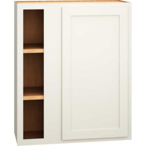 Corner Wall Cabinet with Single Door in Classic Snow