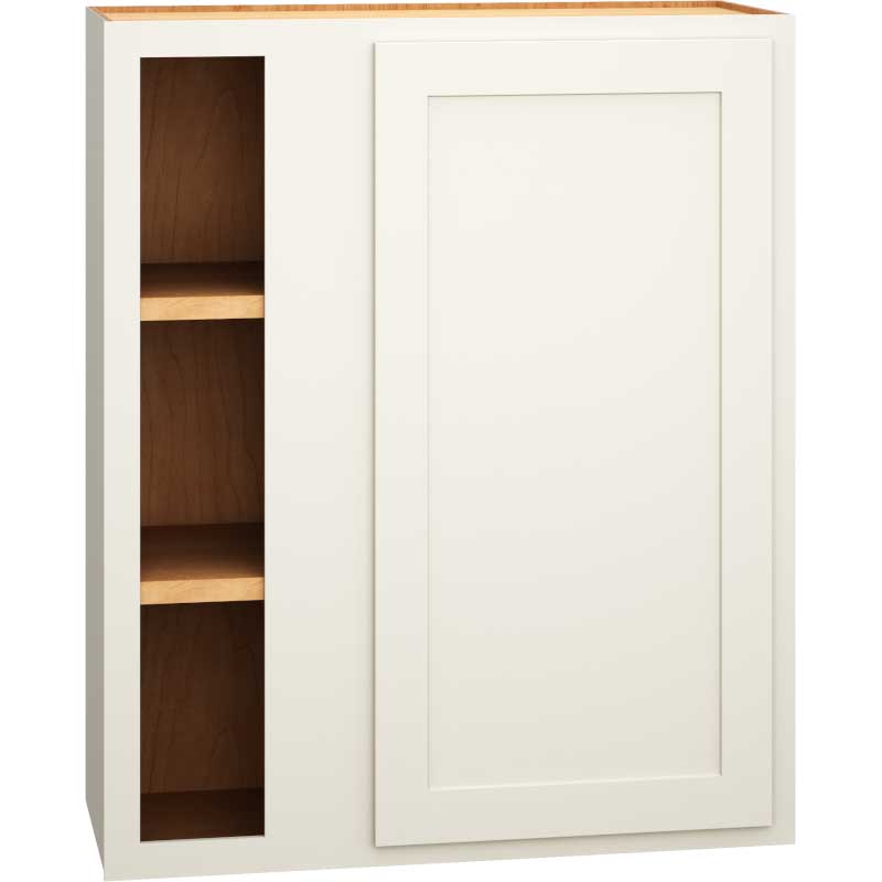 Corner Wall Cabinet with Single Door in Classic Snow